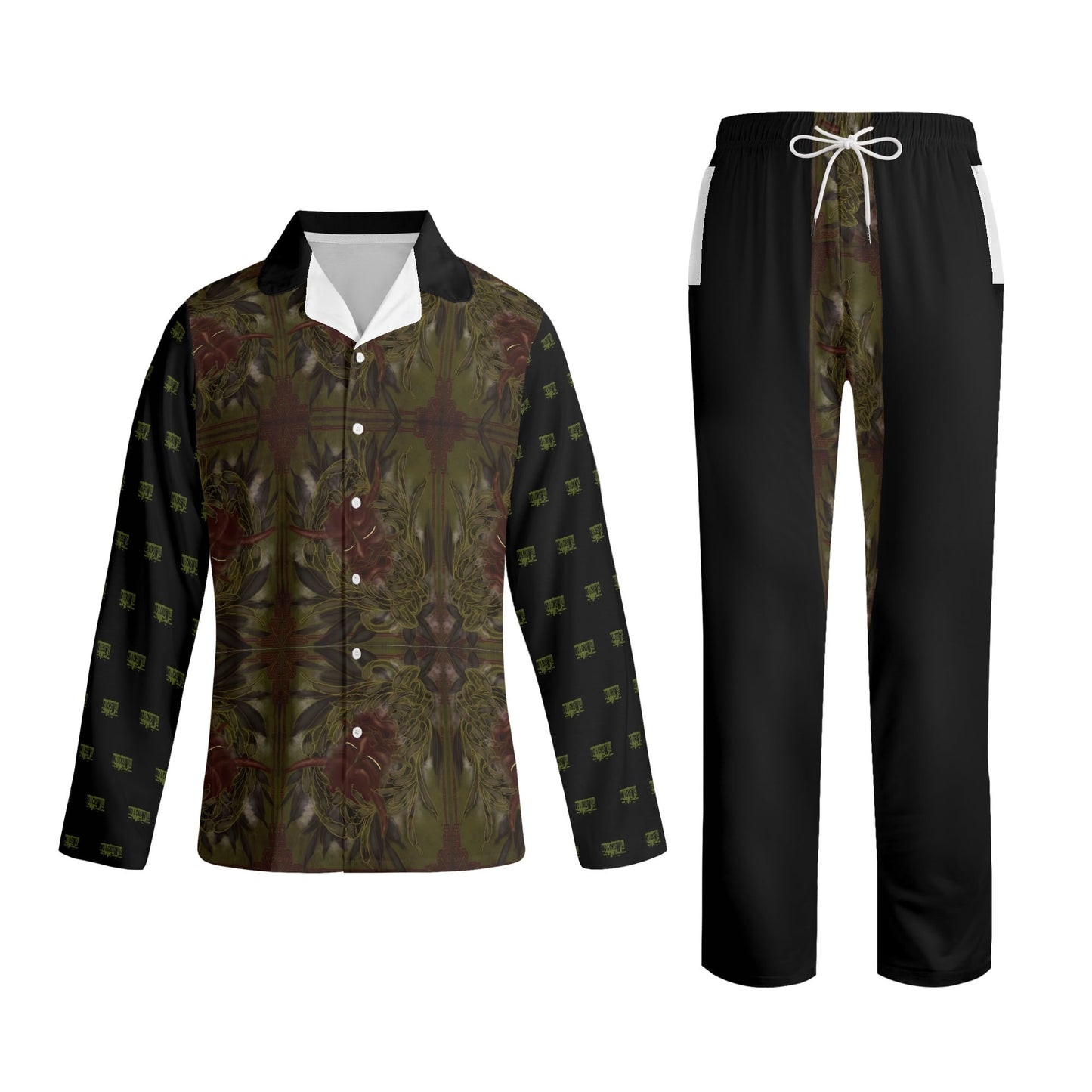 Mo & Chiswell Lucid Green Long-Sleeve Pajama Set