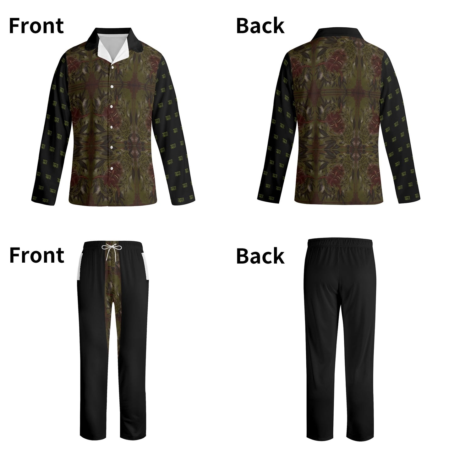 Mo & Chiswell Lucid Green Long-Sleeve Pajama Set